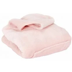 Paris Prix - Sweat à Capuche Enfant "plaid" 66cm Rose -Plaid et couverture Soldes 48015467 2