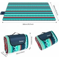 Homfa Couverture De Pique-nique Portable Imperméable 200 X 200 Cm,Tapis Sable De Plage,Tapis De Plage Léger Tapis De Picnic Lavable Pour Camping, Plage, Jardin, Parc, BBQ, Randonnée, Voyage