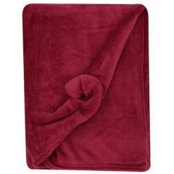 RIDEAUDISCOUNT Plaid Polaire 150 X 200 Cm Grande Taille Tout Doux Rouge Foncé - Rouge -Plaid et couverture Soldes 48216081 4