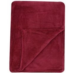 RIDEAUDISCOUNT Plaid Polaire 150 X 200 Cm Grande Taille Tout Doux Rouge Foncé - Rouge -Plaid et couverture Soldes 48216081 5