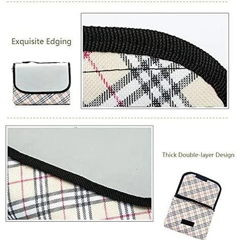 ELLE Couverture De Plage éTanche Au Sable éTanche, Tapis De Couverture De Pique-Nique Portable 150x200cm Tapis De Camping Pliable Pour 3-5 Adultes Camping 5 ELLE Couverture De Plage éTanche Au Sable éTanche, Tapis De Couverture De Pique-Nique Portable 150x200cm Tapis De Camping Pliable Pour 3-5 Adultes Camping – Image 3