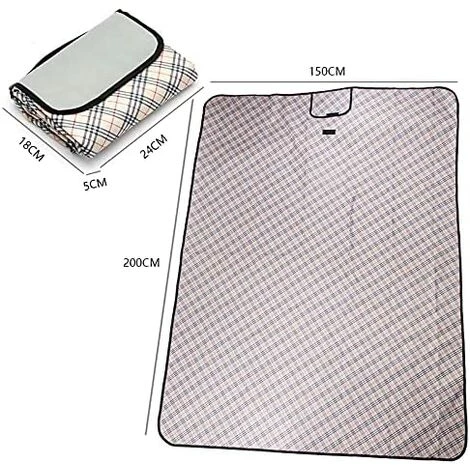 ELLE Couverture De Plage éTanche Au Sable éTanche, Tapis De Couverture De Pique-Nique Portable 150x200cm Tapis De Camping Pliable Pour 3-5 Adultes Camping 7 ELLE Couverture De Plage éTanche Au Sable éTanche, Tapis De Couverture De Pique-Nique Portable 150x200cm Tapis De Camping Pliable Pour 3-5 Adultes Camping – Image 5