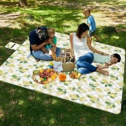 ELLE Couverture Picnic 200x200 Tapis Picnic Imperméable Couverture Pique Nique Natte De Plage Pliable Tapis Camping Grand Portable Nappe Pique Nique Pour Camping Voyage Plage Jardin Randonnée Extérieur -Plaid et couverture Soldes 48334996 4