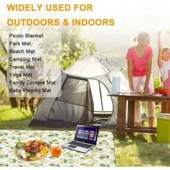 ELLE Couverture Picnic 200x200 Tapis Picnic Imperméable Couverture Pique Nique Natte De Plage Pliable Tapis Camping Grand Portable Nappe Pique Nique Pour Camping Voyage Plage Jardin Randonnée Extérieur -Plaid et couverture Soldes 48334996 5