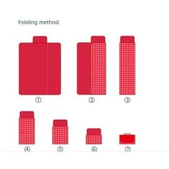 ELLE Couverture De Pique-nique Couverture De Plage Imperméable Portable Camping En Plein Air Fête Extra Large Tapis De Plage Extérieur Pliable Résistant Au Sable (200 * 200 Cm, Dépliant) -Plaid et couverture Soldes 48335021 4