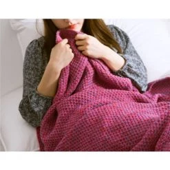 ILOVEMILAN Couverture En Coton Couvre-lit Couverture Câlin Couvre-lit Couverture En Laine Couverture De Salon Couverture Canapé Couverture De Couchage Couverture Sirène Couverture Câlin (mandala Violet) -Plaid et couverture Soldes 48402554 3