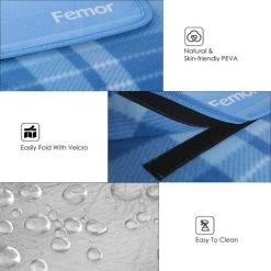 PEDY 200 X 200 Cm Couverture Tapis De Pique-Nique, Imperméable Pliable Couverture Composée De Trois Couches Et Avec Poignée, Velcro, Pour Camping Jardin (Bleu) 9 PEDY 200 X 200 Cm Couverture Tapis De Pique-Nique, Imperméable Pliable Couverture Composée De Trois Couches Et Avec Poignée, Velcro, Pour Camping Jardin (Bleu) -Plaid et couverture Soldes 48460985 3