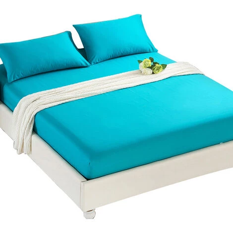 Couvre-lit Rembourré Et Matelassé Couverture De Couvre-lit Poncé De Couleur Pure Macaron(Bleu D'eau) 3 Couvre-lit Rembourré Et Matelassé Couverture De Couvre-lit Poncé De Couleur Pure Macaron(Bleu D'eau)