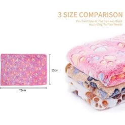 Doux Chaud Animal Molleton Couverture Lit Mat Couverture Coussin Chien Chiot Animal Rouge 76x52cm 3 Pièces Pink+Beige+Coffee Fontainebleau -Plaid et couverture Soldes 48635811 2