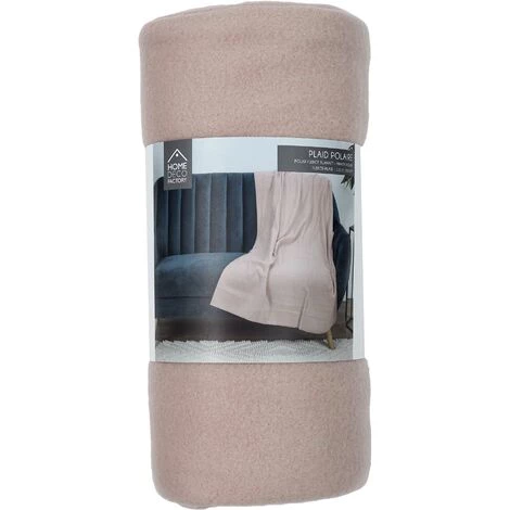 THE HOME DECO FACTORY Plaid Polaire Uni Rose 125 X 150 Cm Rose - Rose Poudré 5 THE HOME DECO FACTORY Plaid Polaire Uni Rose 125 X 150 Cm Rose - Rose Poudré – Image 3