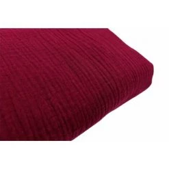 RIDEAUDISCOUNT Boutis, Jeté De Lit, Couvre-Lit 100% Coton 90 X 180 Cm Non Déhoussable Avec Surpiqûre Effet Gaze De Coton Uni Rouge Foncé - Rouge -Plaid et couverture Soldes 49239032 2