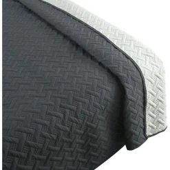 WOLTU Couvre Lit à Motif Géométrique En Microfibre.Patchwork Réversible Douce Et Agréable.Gris Foncé+Crème.240x260cm -Plaid et couverture Soldes 49240330 4