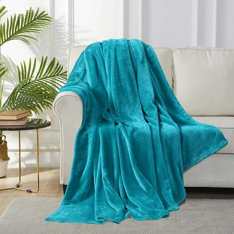 WOLTU Lot De 2 Couverture Chaude En Flanelle.Couverture TV Couverture De Canapé.150x200cm.Turquoise 4 WOLTU Lot De 2 Couverture Chaude En Flanelle.Couverture TV Couverture De Canapé.150x200cm.Turquoise – Image 2