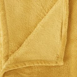 Couverture Microfibre 180 X 230 Cm Atmosphera - Ocre - Ocre -Plaid et couverture Soldes 49305577 2