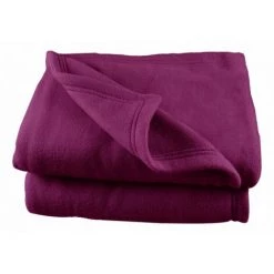 POYET MOTTE Couverture Polaire 180 X 220 Cm Prune - Prune