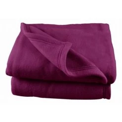 POYET MOTTE Couverture Polaire 180 X 220 Cm Prune - Prune