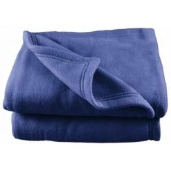 POYET MOTTE Couverture Polaire 240 X 260 Cm "grande Largeur" Liberty - Bleu
