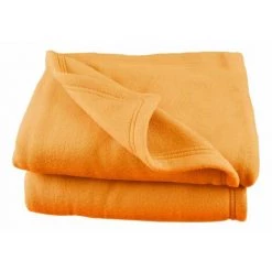 POYET MOTTE Couverture Polaire 220 X 240 Cm Miel - Orange