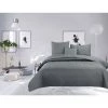 UNIVERS DECOR Couvre Lit Boutis 4 Pièces Uni "piquage Métro" Acier - Gris -Plaid et couverture Soldes 49306359 1