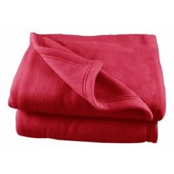 POYET MOTTE Couverture Polaire 180 X 220 Cm Fraise - Rouge