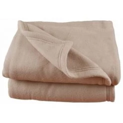POYET MOTTE Couverture Polaire 180 X 220 Cm Sable - Beige