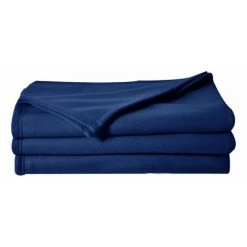 POYET MOTTE Couverture Polaire 240 X 260 Cm Marine "grande Largeur" - Bleu