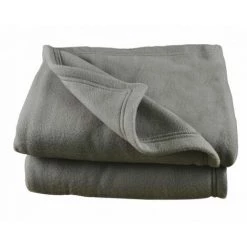 POYET MOTTE Couverture Polaire 180 X 220 Cm Acier - Gris