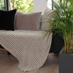 SUD ETOFFE Sud étoffe - Plaid Keya 130x170cm Ivoire - Blanc -Plaid et couverture Soldes 49512264 3