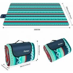 Homfa Couverture Pique-nique Picnic Imperméable 200x300 Cm Bleu 10 Homfa Couverture Pique-nique Picnic Imperméable 200x300 Cm Bleu -Plaid et couverture Soldes 49661007 4