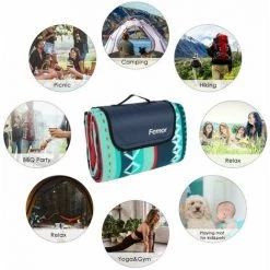 Homfa Couverture Pique-nique Picnic Imperméable 200x300 Cm Bleu 11 Homfa Couverture Pique-nique Picnic Imperméable 200x300 Cm Bleu -Plaid et couverture Soldes 49661007 5