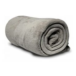 Soleil D'Ocre 510048 Couverture Polaire Polyester/Microfibre Gris Clair 180 X 220 Cm