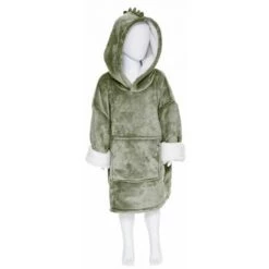 ATMOSPHERA FOR KIDS Plaid Sweat Capuche Enfant "Dino" 60x95cm Vert