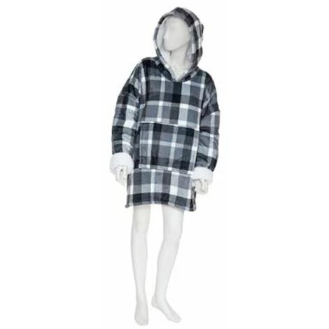 ATMOSPHERA, CRATEUR D'INTRIEUR Plaid Sweat Manche "Carro" 80x115cm Gris Ardoise 3 ATMOSPHERA, CRATEUR D'INTRIEUR Plaid Sweat Manche "Carro" 80x115cm Gris Ardoise