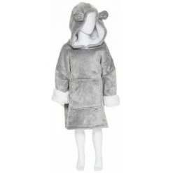 ATMOSPHERA FOR KIDS Plaid Sweat Capuche Enfant "Ours" 60x95cm Gris