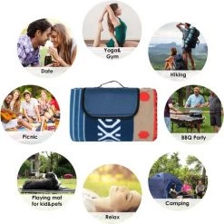 BAMNY Couverture De Pique-Nique, Pliable Et Imperméable, Couverture Tapis Portable, Pour Camping, Voyage, Plage, Jardin, Grand Tapis De Plage, à 4 à 8 Personnes, 200 X 200 Cm, Jaune Et Vert 11 BAMNY Couverture De Pique-Nique, Pliable Et Imperméable, Couverture Tapis Portable, Pour Camping, Voyage, Plage, Jardin, Grand Tapis De Plage, à 4 à 8 Personnes, 200 X 200 Cm, Jaune Et Vert -Plaid et couverture Soldes 50106234 5