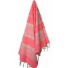 OCEAN VIBES Fouta 100 Cm X 200 Cm Arthur - 100% Coton - Finition Franges - ROSE FLUO/BLANC -Plaid et couverture Soldes 50718255 1