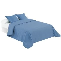 LOLAHOME Housse De Couette Bleu Classique En Coton Et Polyester Pour Lit 180 Cm -Plaid et couverture Soldes 50735678 2