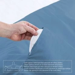 LOLAHOME Housse De Couette Bleu Classique En Coton Et Polyester Pour Lit 180 Cm -Plaid et couverture Soldes 50735678 3