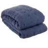 LOLA HOME Housse De Couette Brodée De Pois En Microfibre Bleue Pour Lit De 135 Cm -Plaid et couverture Soldes 50736203 1