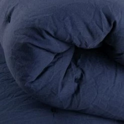 LOLA HOME Housse De Couette Brodée De Pois En Microfibre Bleue Pour Lit De 135 Cm -Plaid et couverture Soldes 50736203 3