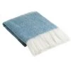 LOLAHOME Couverture De Canapé En Laine Bleue à Franges 130x170 Cm 1 LOLAHOME Couverture De Canapé En Laine Bleue à Franges 130x170 Cm -Plaid et couverture Soldes 50736584 1