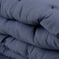 LOLA HOME Housse De Couette Brodée De Pois En Microfibre Bleue Pour Lit 105 Cm -Plaid et couverture Soldes 50736906 2