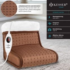 KESSER® Chauffe-pieds électrique | Réglage De La Chaleur Par Télécommande | 6 niveaux De Chauffage Et Minuterie | Chauffage électrique Des Pieds | Coussin Chauffant | Protection Contre La Surchauffe Avec Arrêt Automatique | Lavable -Plaid et couverture Soldes 50753656 2