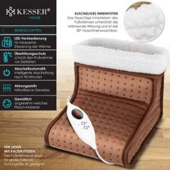 KESSER® Chauffe-pieds électrique | Réglage De La Chaleur Par Télécommande | 6 niveaux De Chauffage Et Minuterie | Chauffage électrique Des Pieds | Coussin Chauffant | Protection Contre La Surchauffe Avec Arrêt Automatique | Lavable -Plaid et couverture Soldes 50753656 3