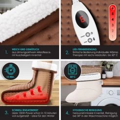 KESSER® Chauffe-pieds électrique | Réglage De La Chaleur Par Télécommande | 6 niveaux De Chauffage Et Minuterie | Chauffage électrique Des Pieds | Coussin Chauffant | Protection Contre La Surchauffe Avec Arrêt Automatique | Lavable -Plaid et couverture Soldes 50753656 4