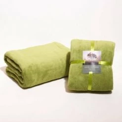 Sancarlos-Couverture Microfibre Lisse Vert-en Microfibre 300g. Lit-135, 220x 240cm-Vert