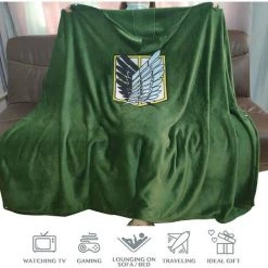 Couverture à Porter Avec Cape D'attaque Des Titans : Shingeki No Kyojin Cape Pour Cosplay,Triomphe Costume D'Halloween, Poncho à Capuche En Peluche Vert Doux Et Chaud Pour (S:150X70CM) 9 Couverture à Porter Avec Cape D'attaque Des Titans : Shingeki No Kyojin Cape Pour Cosplay,Triomphe Costume D'Halloween, Poncho à Capuche En Peluche Vert Doux Et Chaud Pour (S:150X70CM) -Plaid et couverture Soldes 50949784 3