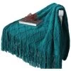 Couverture Tricotée Couvre-lit,Triomphe Couverture Foulard Couvre-lit Confortable Et Doux, A Un Motif De Diamant Et Un Gland Fait à La Main, Pour Four Season Utilisation (127*210cm) -Plaid et couverture Soldes 50949787 1
