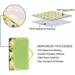 SUPERMARKET Tapis De Plage Couverture De Pique-Nique, 145X 180 CM Grand Imperméable Couverture Picnic Avec Poignée,Couverture De Plage Pour Camping, Randonnée Et Jardin，Superma -Plaid et couverture Soldes 51013758 3