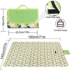 SUPERMARKET Tapis De Plage Couverture De Pique-Nique, 145X 180 CM Grand Imperméable Couverture Picnic Avec Poignée,Couverture De Plage Pour Camping, Randonnée Et Jardin，Superma -Plaid et couverture Soldes 51013758 4